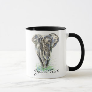 Elephant - Waterverf dierlijk Collectie Mok