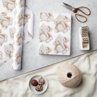 Elephant Waterverf Geslacht Neutraal Cadeaupapier