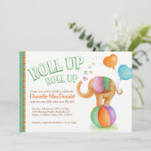 Elephant waterverf groen bruin baby shower kaart (Staand voorkant)