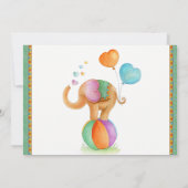 Elephant waterverf groen bruin baby shower kaart (Achterkant)