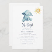 Elephant Waterverf Sunshine Baby shower Kaart (Voorkant / Achterkant)