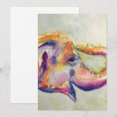 Elephant Waterverf Wenskaart Bedankkaart (Voorkant / Achterkant)