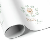 Elephant Waterverf Wreator Baby Love Cadeaupapier (Rol Hoek)