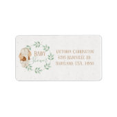 Elephant Waterverf Wreator Baby shower Invitation Etiket (Voorkant)