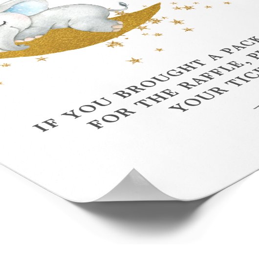 Elephant We zijn over de maandiapluier. Poster (Hoek)