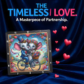 Elephant Wedding Bicycle Romantic Vierkante Klok