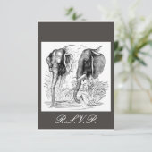 Elephant Wedding RSVP Kaartje (Staand voorkant)