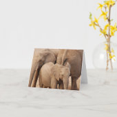 Elephant Wenskaart - Blank Kaart (Gele Bloem)