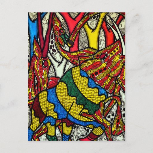 Elephant-wereld Briefkaart (Voorkant)
