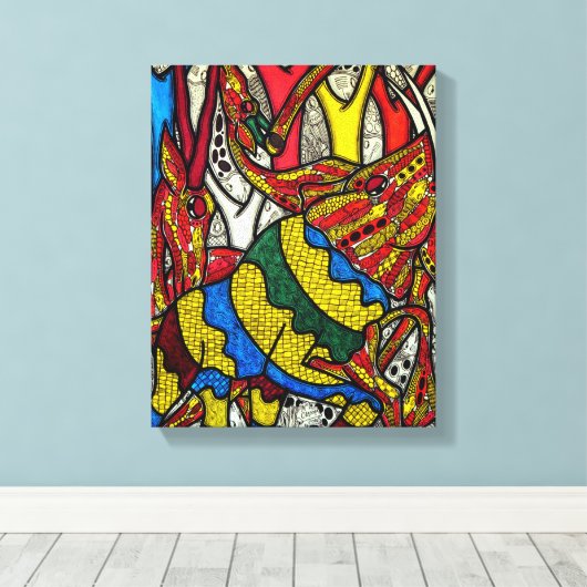 Elephant-wereld Canvas Afdruk (Insitu (Houten vloer))