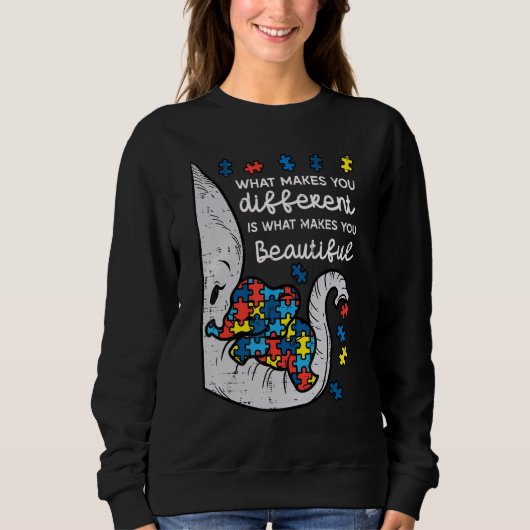 Elephant What Maakt you Different Autism Awareness Trui (Voorkant)