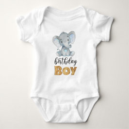Elephant Wild One 1st Birthday Baby Bodysuit