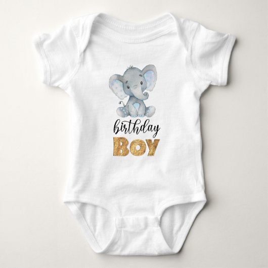 Elephant Wild One 1st Birthday Baby Bodysuit (Voorkant)