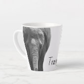 Elephant Wildlife Art Persoonlijke naam Dier Latte Mok (Linkerhoek)