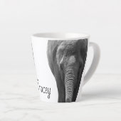 Elephant Wildlife Art Persoonlijke naam Dier Latte Mok (Rechterhoek)