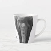 Elephant Wildlife Art Persoonlijke naam Dier Latte Mok (Rechts)