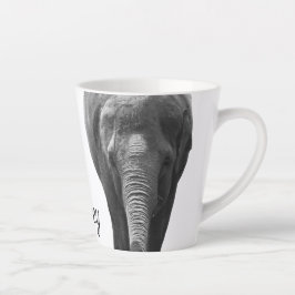 Elephant Wildlife Art Persoonlijke naam Dier Latte Mok