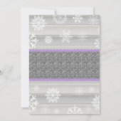 Elephant Winter Invitation for Girl Shower Paars Kaart (Achterkant)