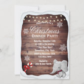 Elephant Winter Snowflakes kerstfeest Kaart (Voorkant)