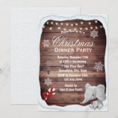 Elephant Winter Snowflakes kerstfeest Kaart (Voorkant / Achterkant)