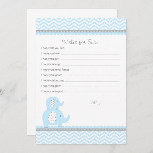 Elephant Wishes for Baby Advice Kaarten (Voorkant / Achterkant)
