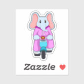 Elephant with Bicycle Sticker (Vel)