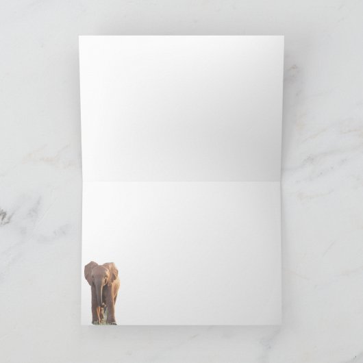 Elephant with Calf Card Kaart (Binnen)