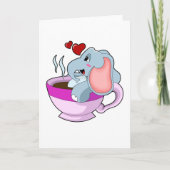 Elephant with Coffee Cup Kaart (Voorkant)