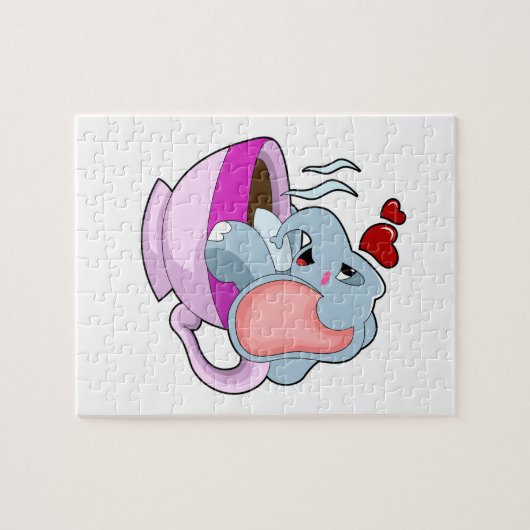 Elephant with Coffee Cup Legpuzzel (Horizontaal)