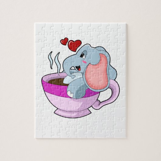 Elephant with Coffee Cup Legpuzzel (Verticaal)