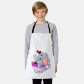 Elephant with Coffee Cup Schort (Gedragen)