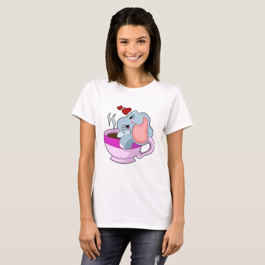 Elephant with Coffee Cup T-shirt (Voorkant volledig)