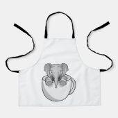 Elephant with Cup Schort (Voorkant)