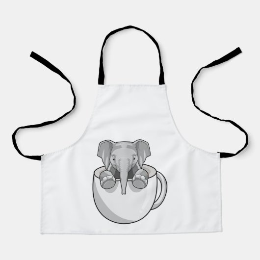 Elephant with Cup Schort (Voorkant)