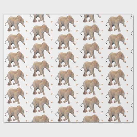 Elephant with cupcakes XL gift wrap Cadeaupapier (Vlak)