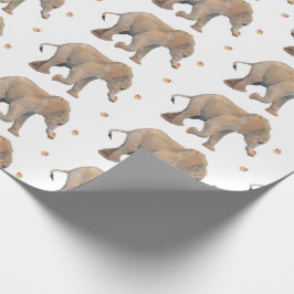 Elephant with cupcakes XL gift wrap Cadeaupapier