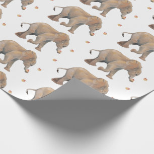 Elephant with cupcakes XL gift wrap Cadeaupapier