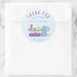 Elephant with Gifts Thank You Ronde Sticker