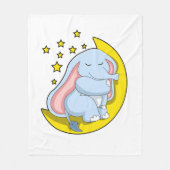 Elephant with Moon and Stars Fleece Deken (Voorkant)