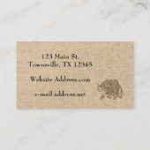 Elephant Woodblock Textuur Visitekaartje (Achterkant)