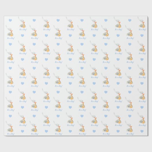 Elephant Wrapping Paper (Blue Personal Stork) Cadeaupapier (Vlak)