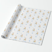Elephant Wrapping Paper (Blue Personal Stork) Cadeaupapier (Uitgerold)