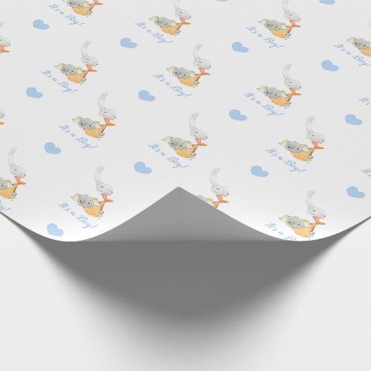 Elephant Wrapping Paper (Blue Personal Stork) Cadeaupapier (Hoek)