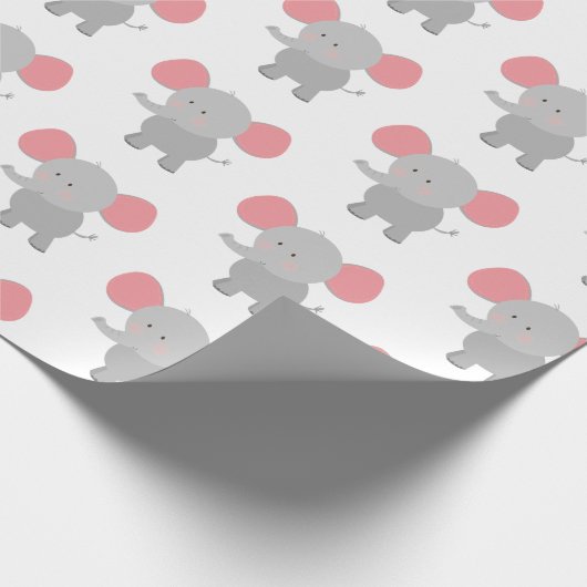 Elephant Wrapping Paper Boy Girl Cadeaupapier (Hoek)