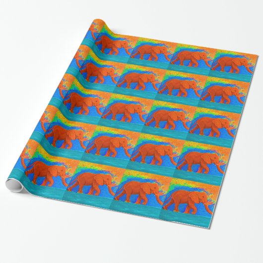 Elephant Wrapping Paper Cadeaupapier (Uitgerold)