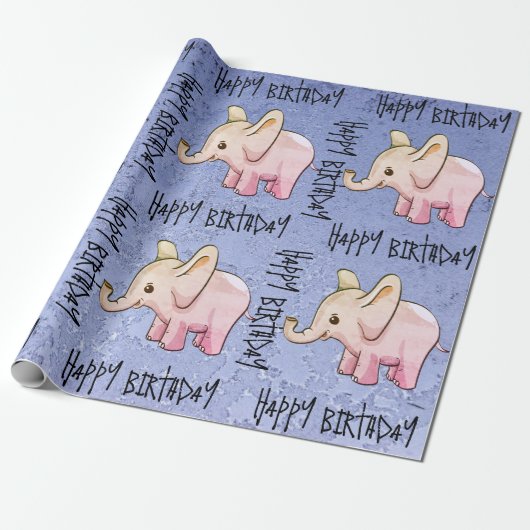 Elephant Wrapping Paper Cadeaupapier (Uitgerold)