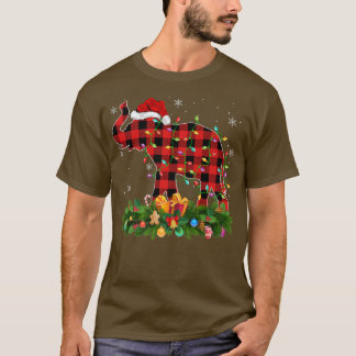 Elephant Xmas Licht Buffalo Pset Santa Elephant T-shirt