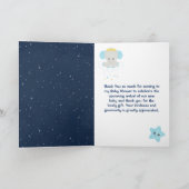 Elephant Yellow and Navy Baby shower Bedankkaart (Binnen)