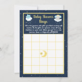 Elephant Yellow and Navy Baby shower Bingo Kaart (Voorkant)
