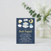 Elephant Yellow and Navy Baby shower Book Request Informatiekaartje (Staand voorkant)